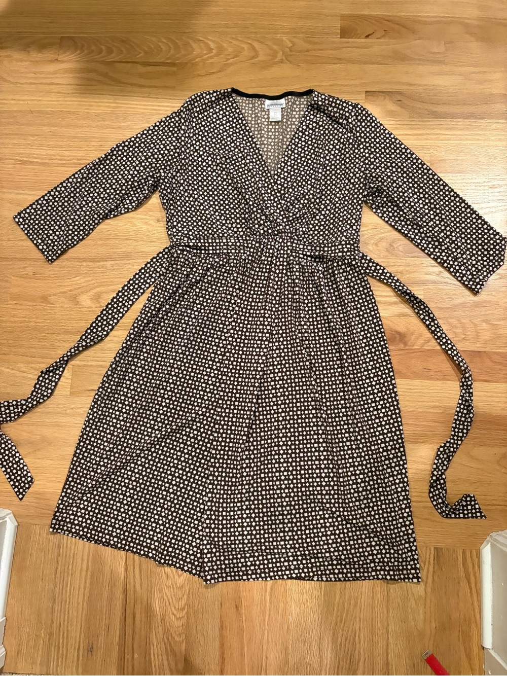 Motherhood Maternity Dress Brown n White Pattern Sz S